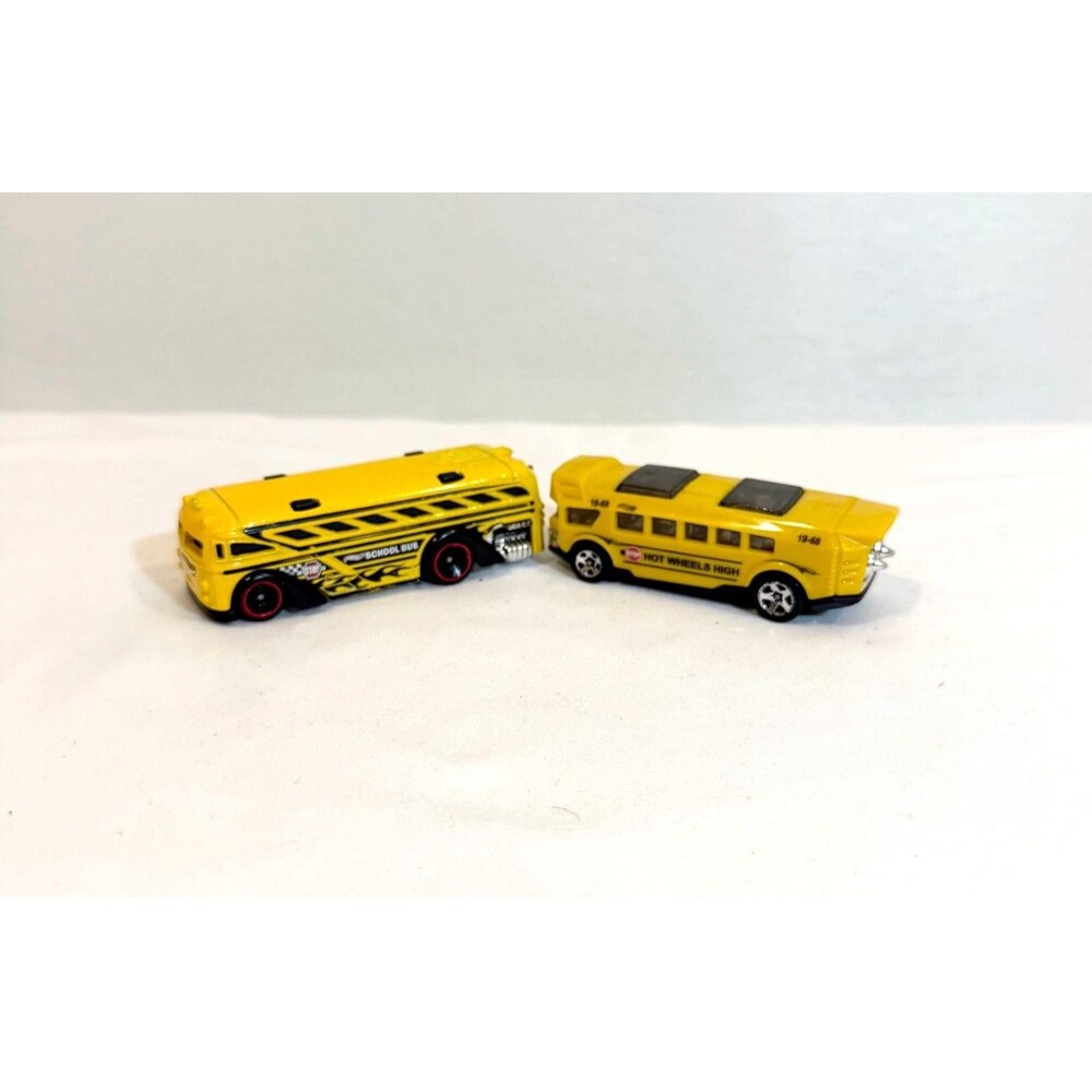 Hot Wheels Surfin' School Bus and Hot Wheels High School Bus Lot of 2